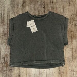 Zara Charcoal Gray Crop Top